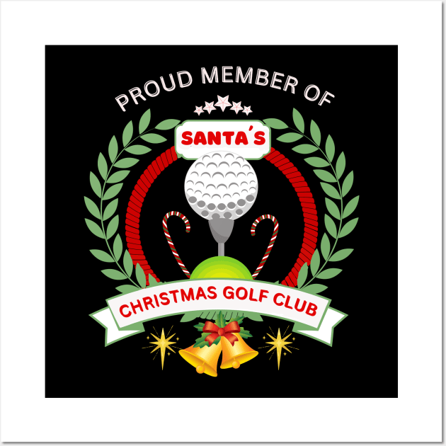 Christmas gift ideas, Santa´s Golf Club. White text. Wall Art by Papilio Art